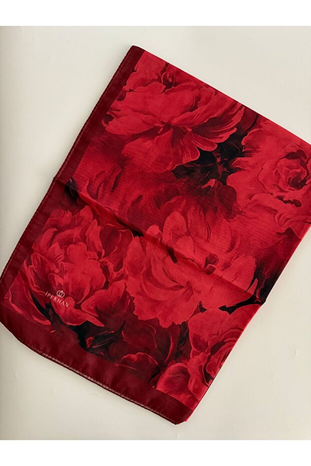 Peony Pattern Thin Cotton Shawl - 1