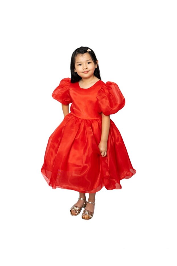 Tulip Party Dress-Red