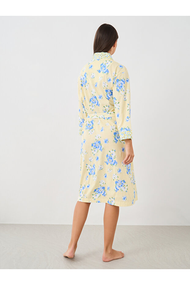 رداء بحزام مطبوع عليه زهور بالكامل - 4