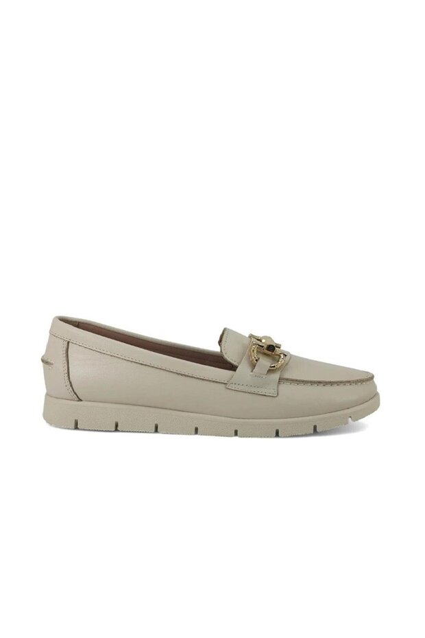 Women's Genuine Leather Casual Shoes Vn076042 Beige
