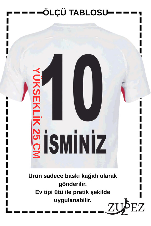 Forma Arkası İsim ve Numara Baskısı – Isı Transfer Kağıdı (Ütü ile Yapışır) - 2