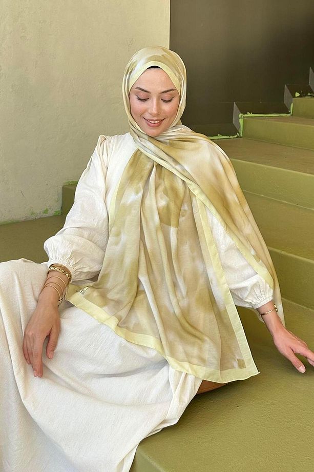 Batik Desen Soft Şal Sarı - 3