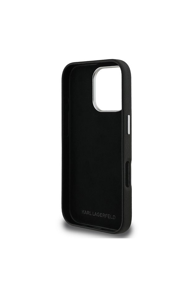 iPhone 16 Pro Max Uyumlu Kılıf Karl Lagerfeld Lisanslı K&C Heads Pin Kapak Siyah - 7