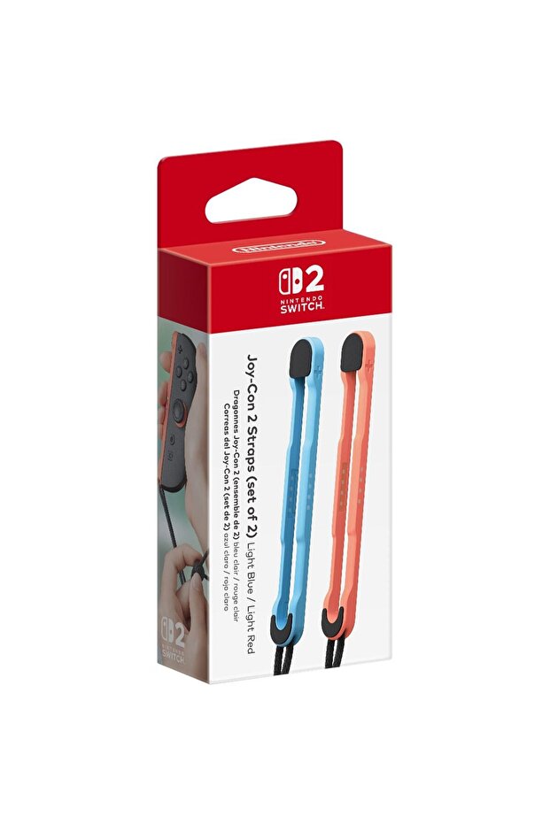 Set 2 straps for Switch Joy-Con 2, Light Blue/Light Red - 3