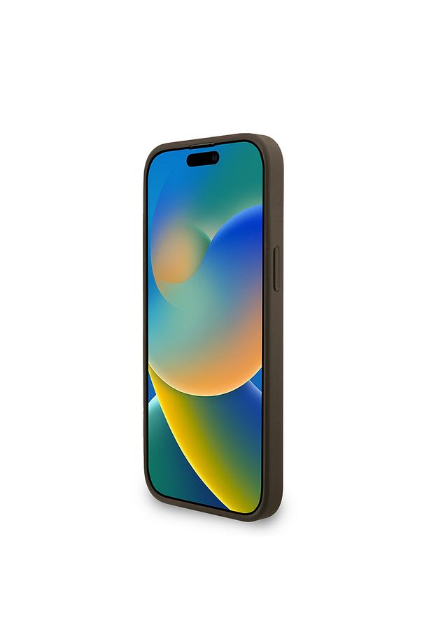 iPhone 14 Pro Max Uyumlu Kılıf Lisanslı M-safe Uyumlu Bilek Askı İpli Yazı Logolu Kapak Kahve - 5