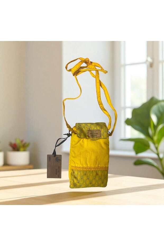 Vintage Colorful Ethnic Loose Two-Compartment Casual Women's Shoulder Crossbody Phone Bag 10 cm X 17 cm