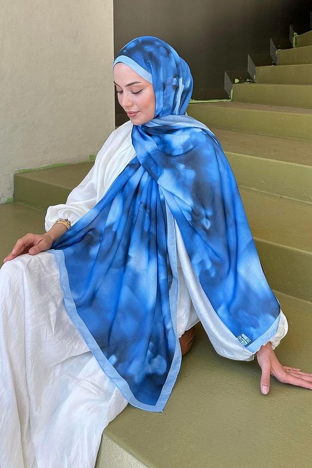 Batik Desen Soft Şal Kot Mavisi - 3