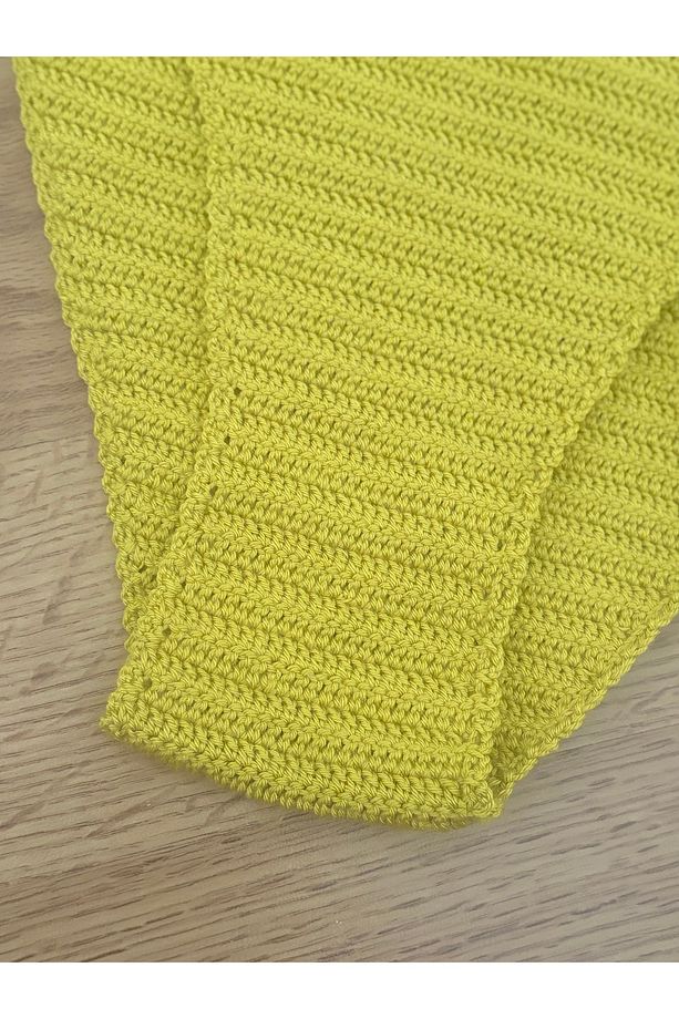 El Yapımı Gold Sarı Örgü Bikini Takımı + Bandana Hediyeli – M/L - 6