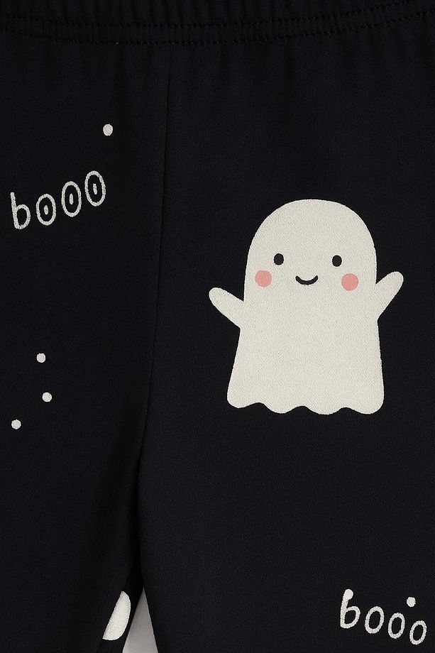 Hayeletli Unisex 2'li Alt Üst Pijama Takımı - 2