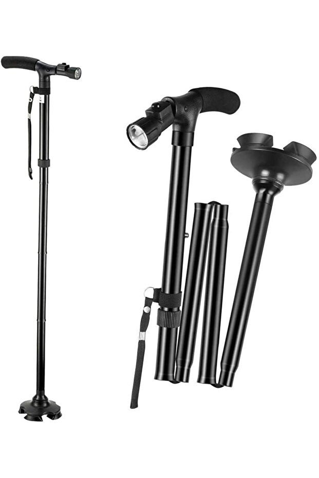 Walking Cane for Men & Women Folding Walking Cane with LED Light Walking Stick for Seniors & Adults