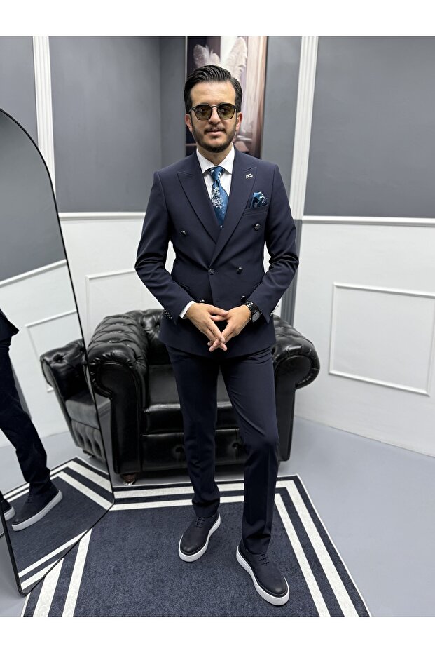 بدلة ميلانو دوبيو ستايل مزدوجة الصدر