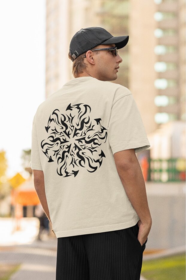 Men/Women Tattoo Transfer Printed Round Neck Short Sleeve T-Shirt
