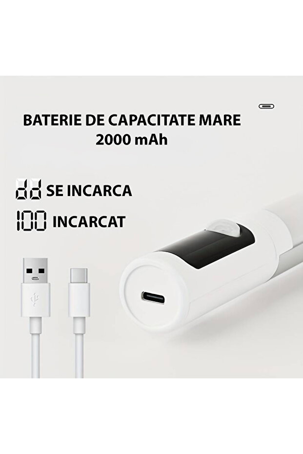 Smart LED Lamp with Motion Sensor, 2000mAh, USB-C, Digital Display, Rotating Sensors - 7