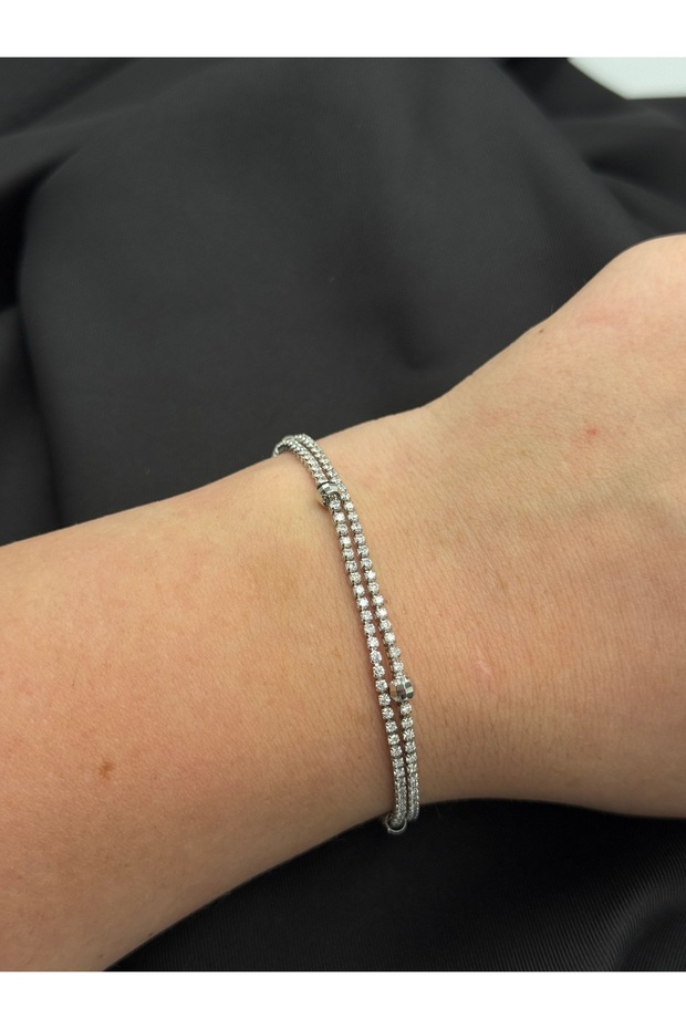 2-Piece Zircon Stone Water Way Bracelet with Non-Decaying Coating