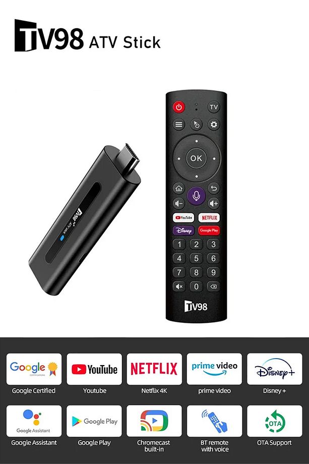 8K Android TV Stick HDMI Medya Oynatıcı Android 14 2GB RAM 16GB Bluetooth 5.0 Google Asistan - 2