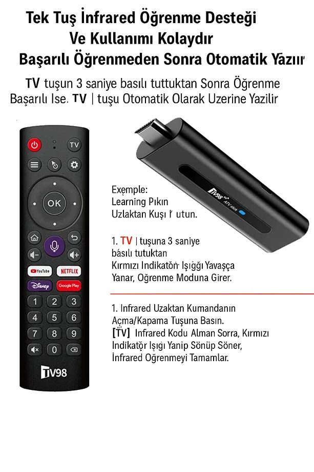 8K Android TV Stick HDMI Medya Oynatıcı Android 14 2GB RAM 16GB Bluetooth 5.0 Google Asistan - 7