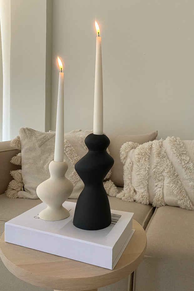 Dalgalı Şamdan & Mumluk Seti - 1