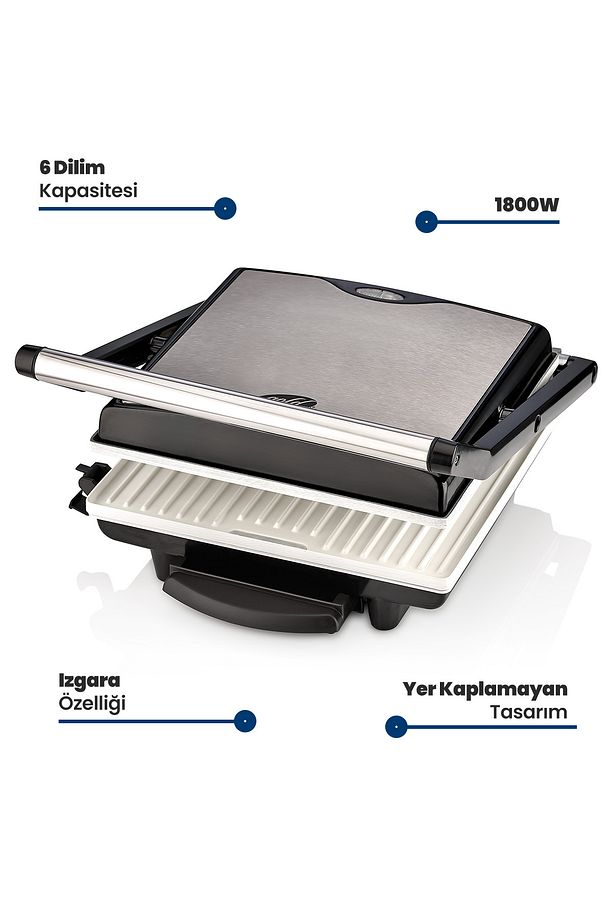 Sera 1800 Watt Seramik Tost Ve Izgara Makinesi Gm-7436 - 2