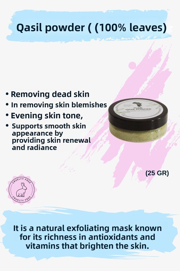 100% Natural Foaming Qasil Powder That Gives Shine - 25Gr
