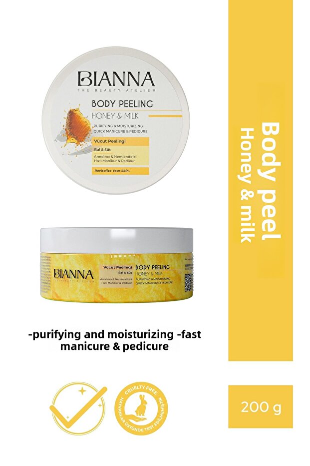 Body Peeling - Moisturizing and Purifying Body Peeling with Honey & Milk Extract - 300ml