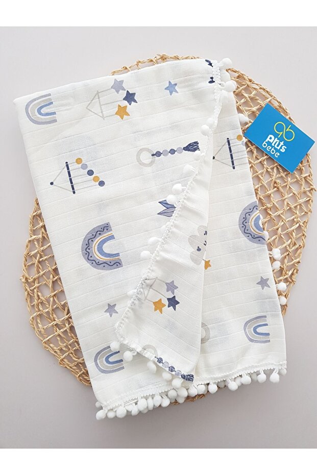 Cloudy Double Layer Muslin Blanket | 100% Cotton Muslin Cloth | Baby Swaddle, Nursing Cover