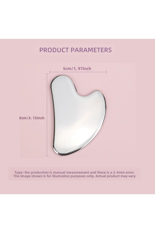 1pc Gua Sha Facial Tool Stainless Steel GuaSha Massage Tool Natural Universal Facial Silver Metal...