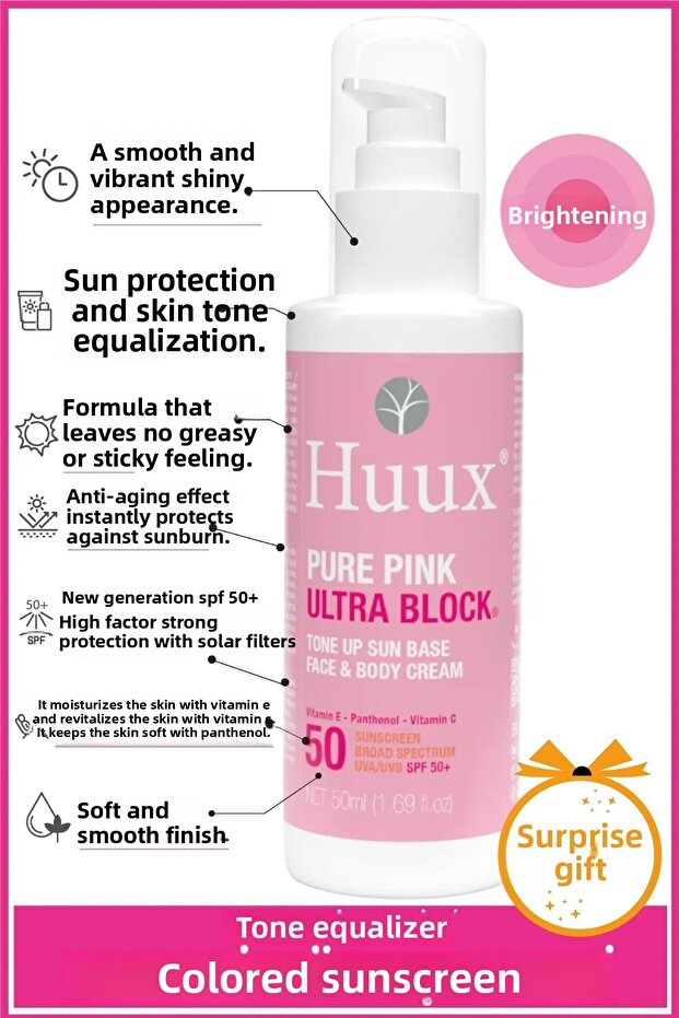 Ultra Power Block Brightening Sun Cream - Tone Equalizer Spf50+ & Tone up Base Pure Pink 50 ml