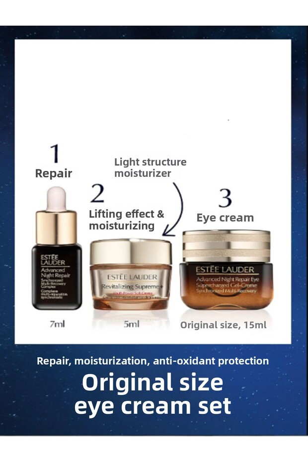 Advanced Night Repair Serum 7Ml+Eye Cream 15Ml+Supreme Soft Moisturizer 5ml 3-Piece Care Set