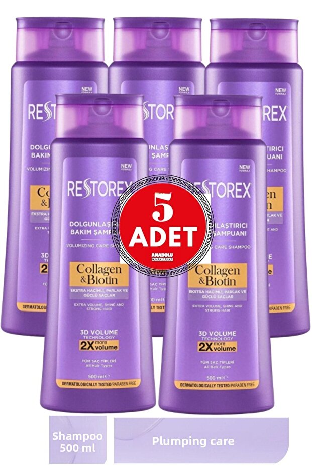 Collagen & Biotin Plumping Shampoo 500 ml 5 Pieces