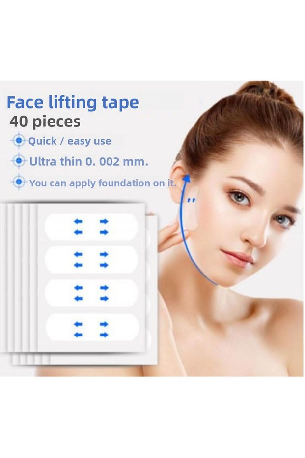 40Pcs Instantly Effective Face Neck Eyebrow Lift Tape Dodo Label Stretching Tape Neck Face Tightener Tape