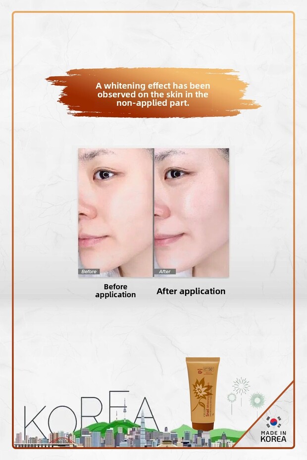 Snail Extract Brightening SPF50 Sunscreen Cream - Uva/UVB Effect, Made in Korea - 5