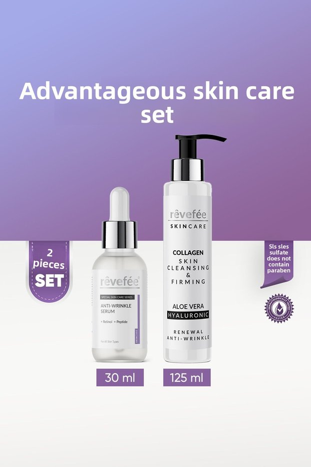 Anti-Wrinkle Serum Retinol Peptide & Skin Cleansing and Firming Set of 2