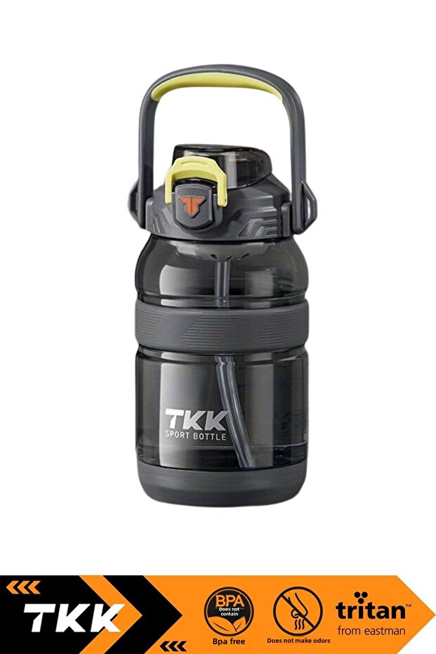 New Collection Tkk 1200ml - Use Without Straw and Straw, Neck Hanging, Handled Tritan Water Flask - 1