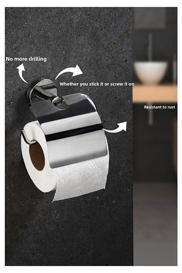 Chrome Yk-703 - Toilet Roll Holder and Wc Paper Holder - 3