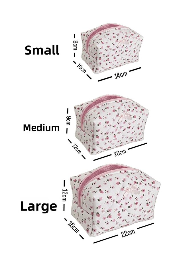 حقيبة مكياج منقوشة بالكرز مقاس متوسط - 5