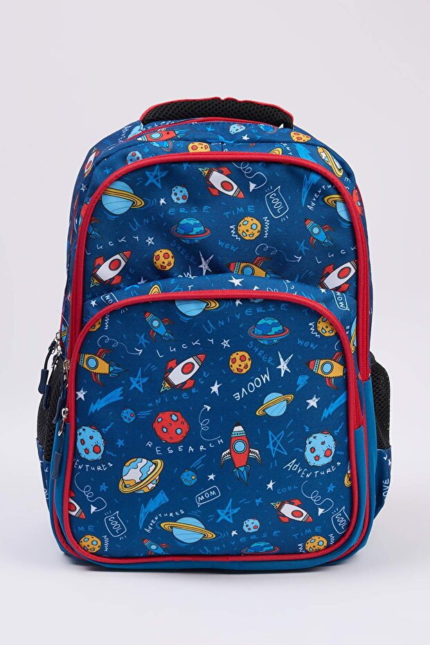 Lacivert 3'lü Erkek Çocuk Kids Yalıtımlı Beslenme Çantası Kalemlik Okul Sırt Çantası TAKAW26OI00002 - 4