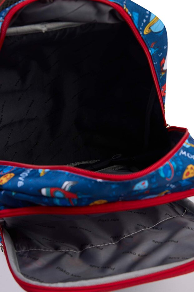 Lacivert 3'lü Erkek Çocuk Kids Yalıtımlı Beslenme Çantası Kalemlik Okul Sırt Çantası TAKAW26OI00002 - 8