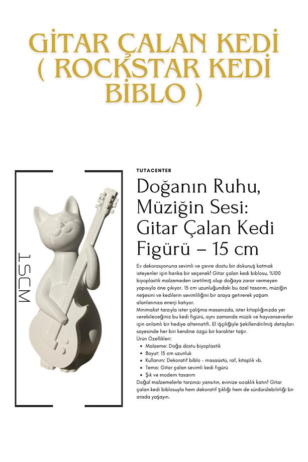 Gitar Çalan Kedi ( Rockstar Kedi Biblo ) - 3