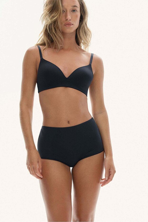 Padded non-wired microfibre bra - 5