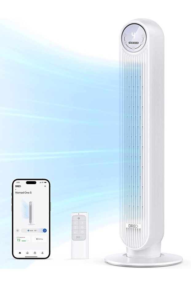 Kule Fanı,Akıllı Ayaklı Fanlar,Uzaktan Kumanda,  Uyumlu 28 dB, WiFi Ses Kontrolü ile Çalışır - 1