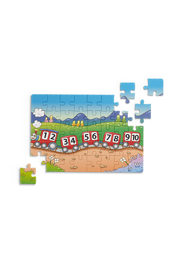 Sayı Treni Mini Puzzle 40 Parça 3-7 Yaş Çocuk Puzzle Yapboz - 8
