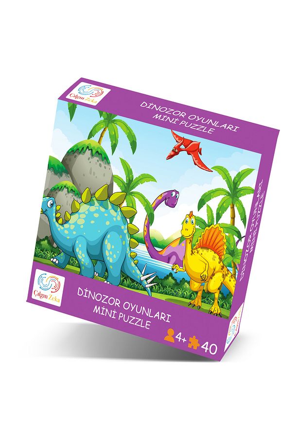 Dinozor Oyunları Mini Puzzle 40 Parça 3-7 Yaş Çocuk Puzzle Yapboz - 3