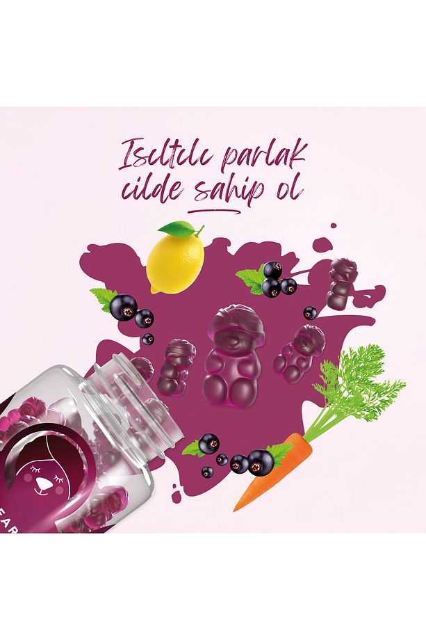 Çiğnenebilir Kolajen, Tip 1, Tip 3, Hyaluronik Asit, Vitamin B2, 60 adet, 30 günlük - 4