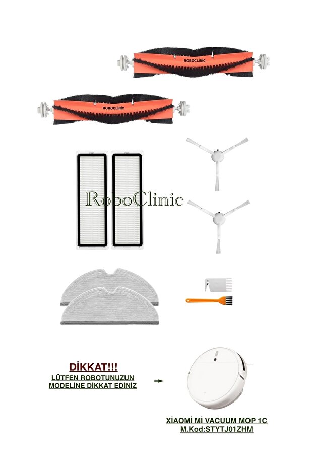 Xiaomi Mi Robot Vacuum Mop 1C (Model Code: Stytj01Zhm) Compatible Brush, Filter, Mop Set-10 Pieces