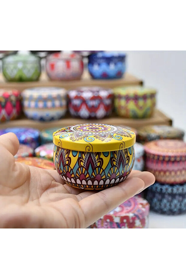 12 Adet Karışık Mum Yapma Kutusu, Mum Kutusu, Mum Kalıpları, Metal Saklama Kutusu, Saklama Kutusu - 6