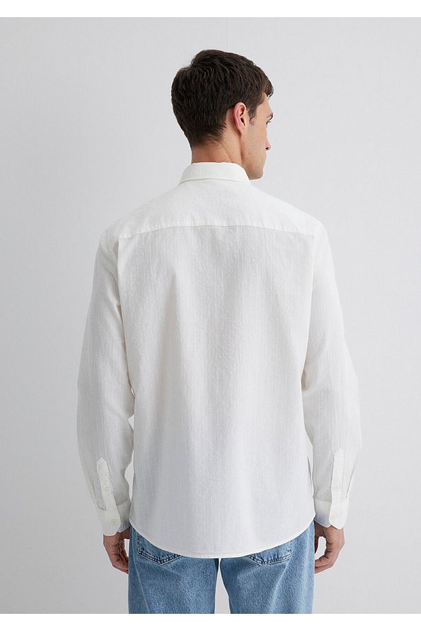 Ekru Gömlek Regular Fit / Normal Kesim 0211623-70057 - 4
