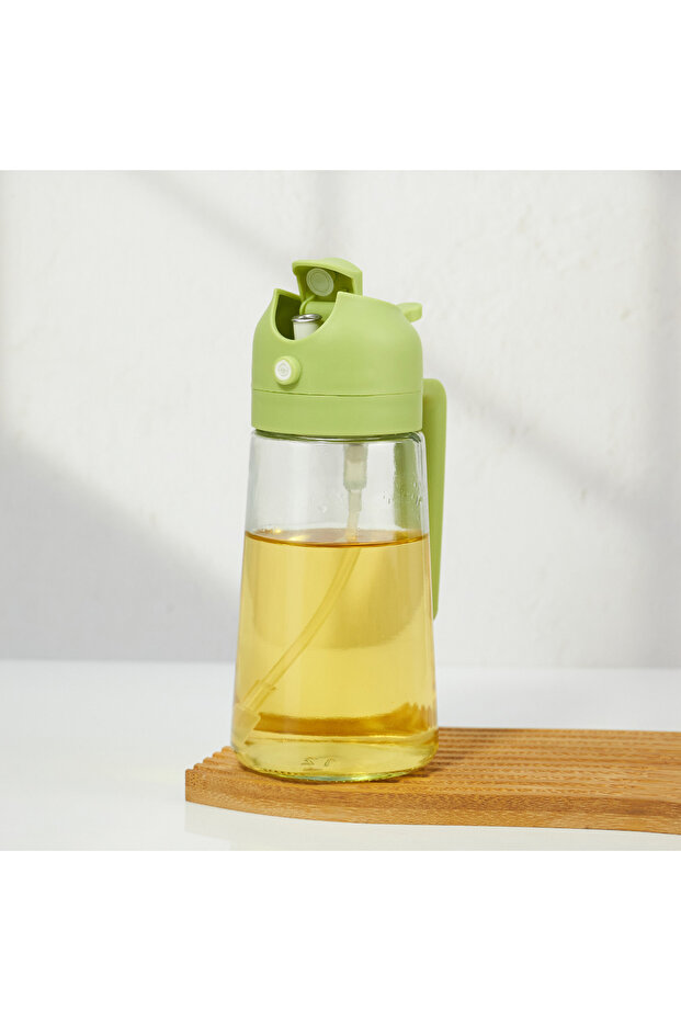 2-in-1 Glass Oil Dispenser 470ml – Spray & Pour Bottle for Cooking, BBQ, Salad & Air Fryer