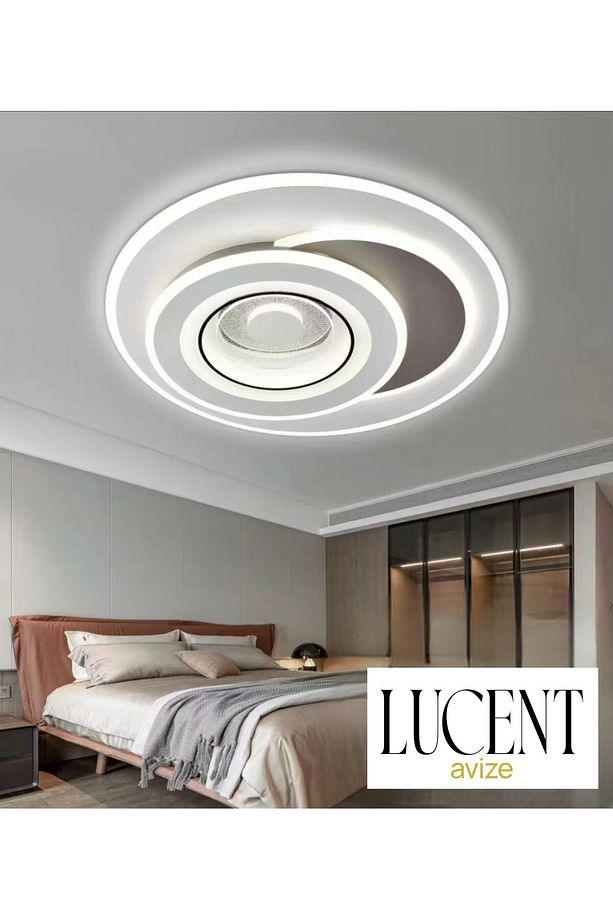 Lucent Modern Plafonyer Tavana Sıfır 3Renk+Gece Işık Modu, Kumandalı, Salon Mutfak Hol Led Avize - 5