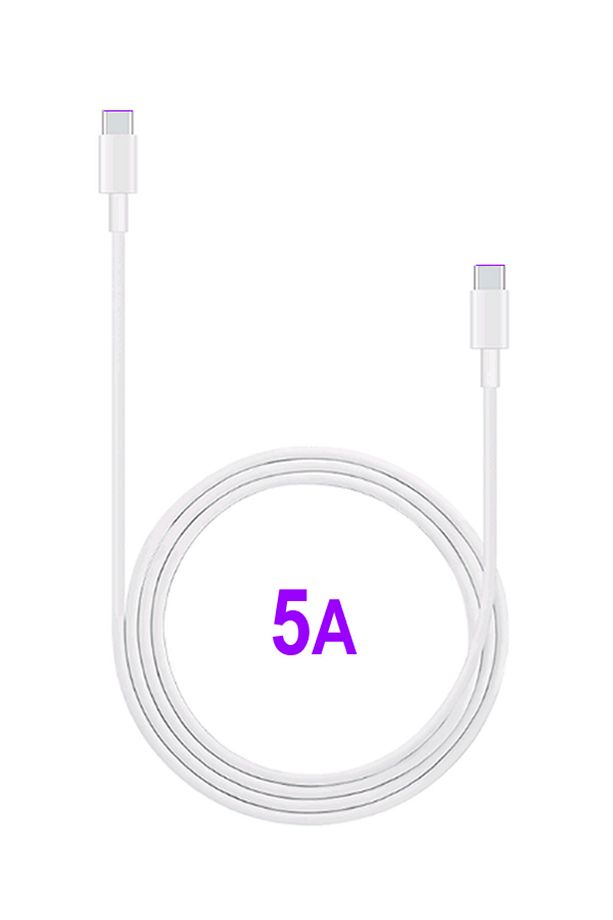 Matebook Ve Cep Telefonu Uyumlu Orijinal Usb-C to Usb-C Şarj Kablosu 5A 1.8M Kutusuz - 1