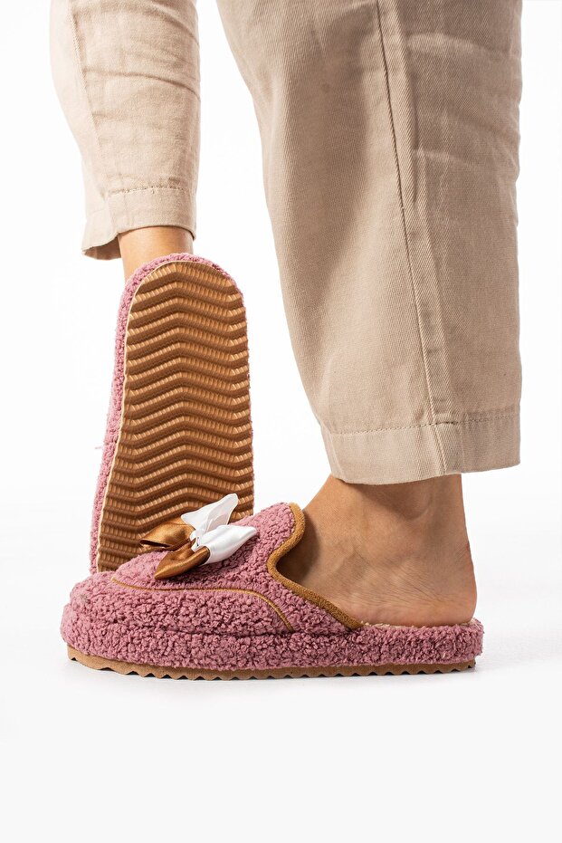 Vişne Papyon Kışlık Kadın Terlik - 3